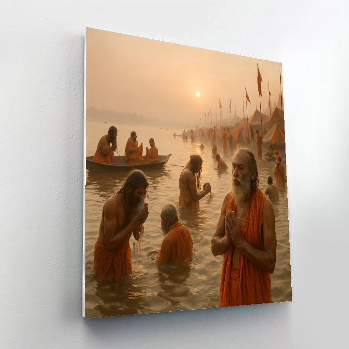 Kumbh Mela River Bath paint by color