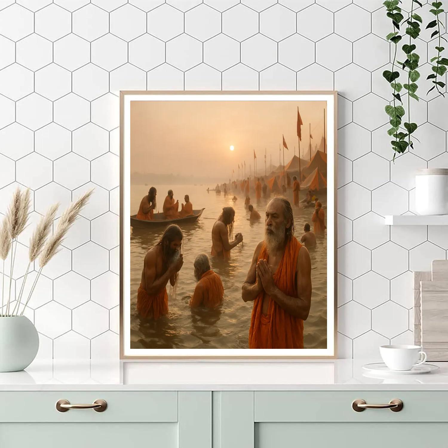 Kumbh Mela River Bath paint by color