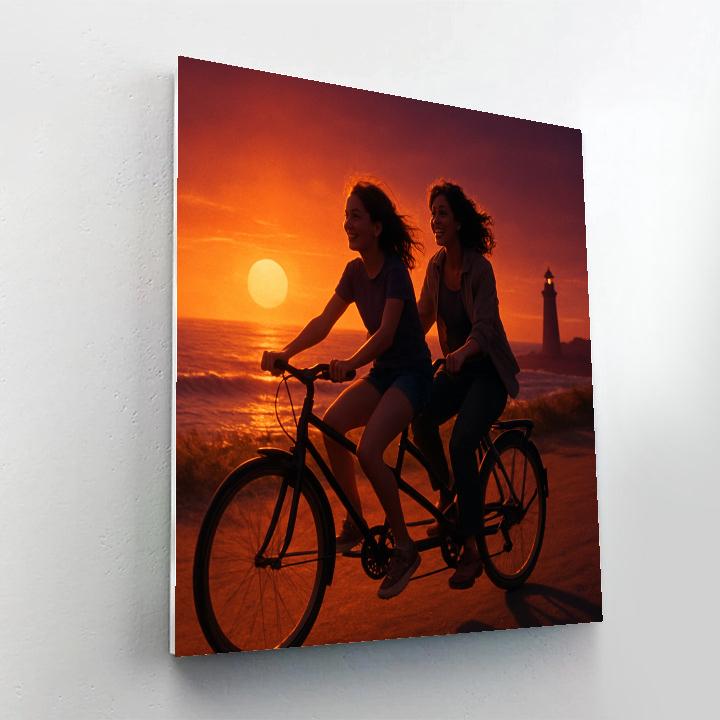 Sunset Bike Tandem Ride DIY paint by numbers