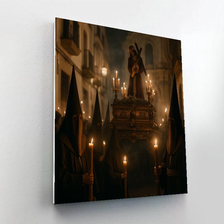 Semana Santa Procession Candlelit Numbered painting kits