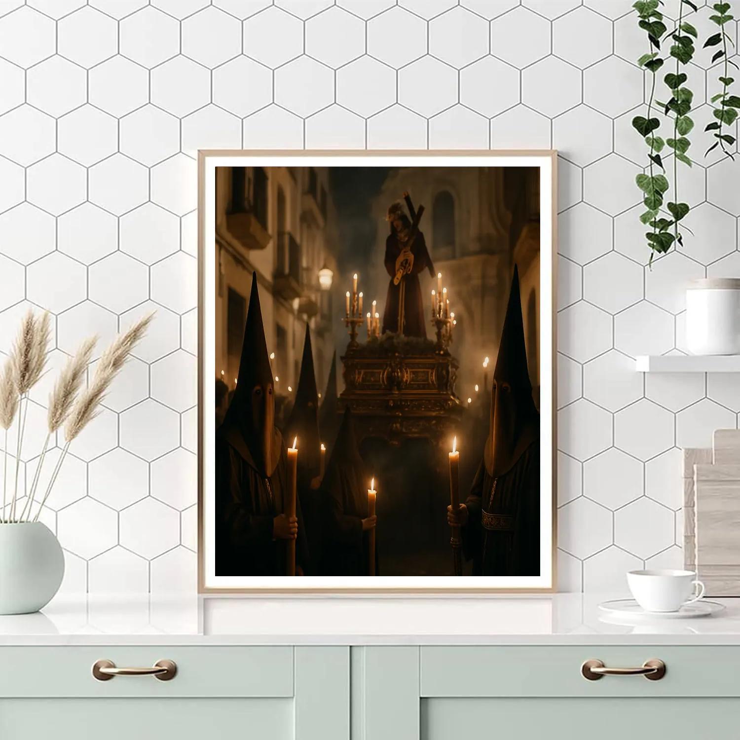 Semana Santa Procession Candlelit Numbered painting kits