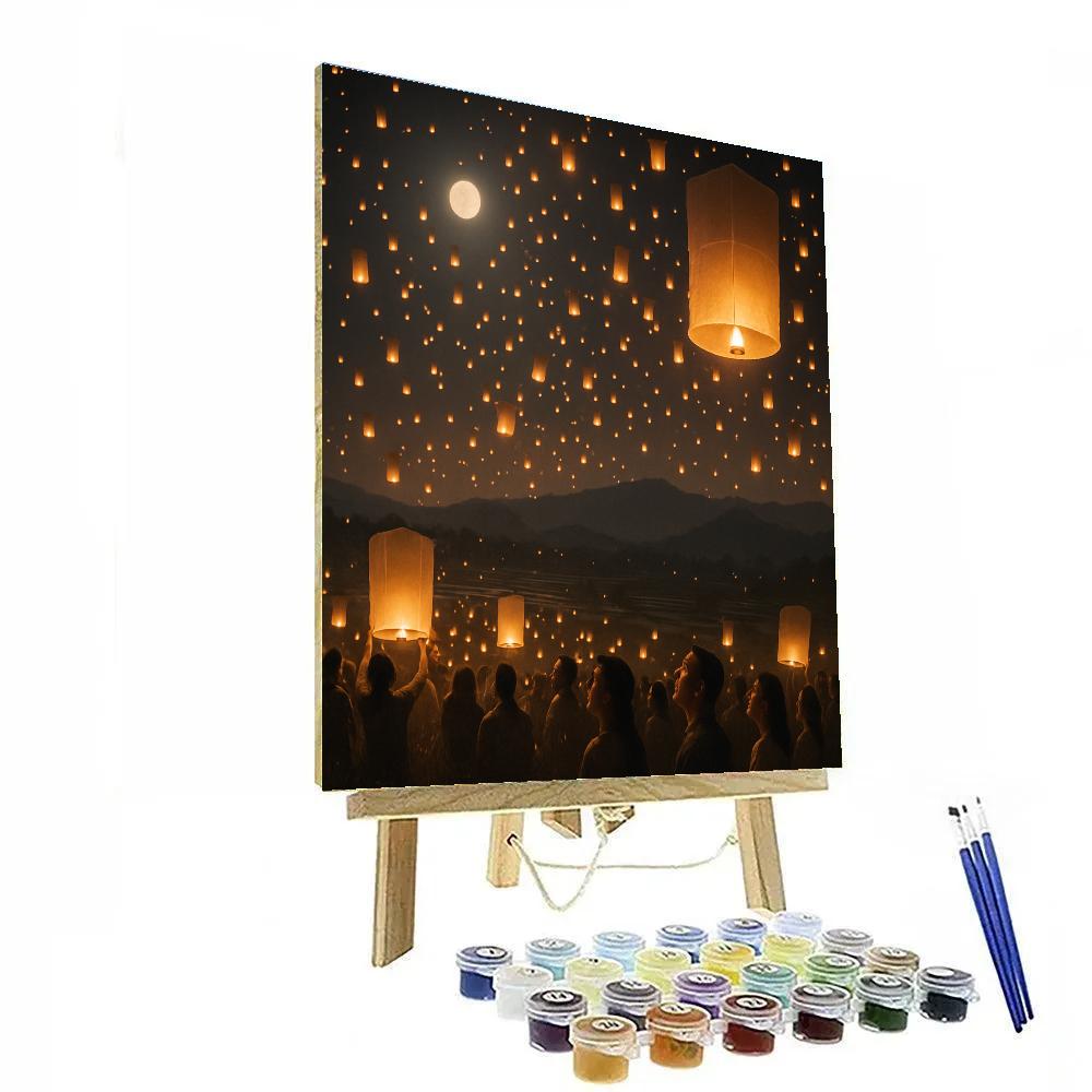 Lanterns Of Yi Peng Sky Number painting