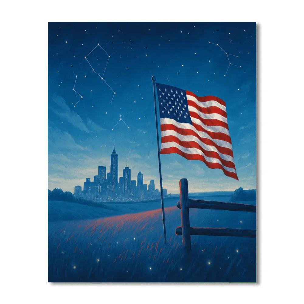 USA Star Spangled Horizon Numbered painting kits