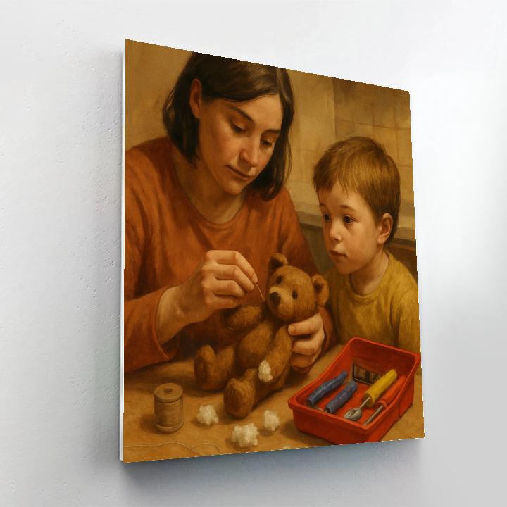 Repairing A Broken Toy Number painting