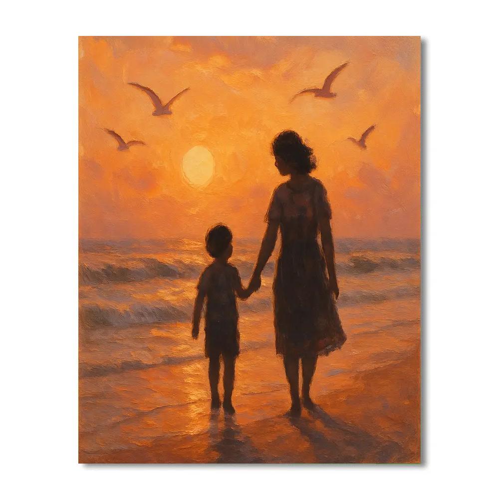 Sunset Stroll Hand In Hand DIY paint by numbers