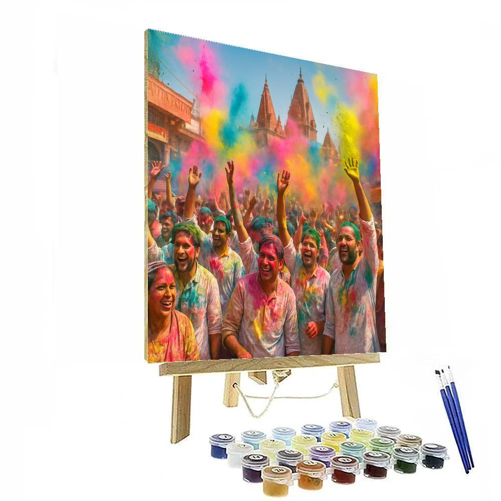 Holi Festival Color Splash In Mathura paint by numbers