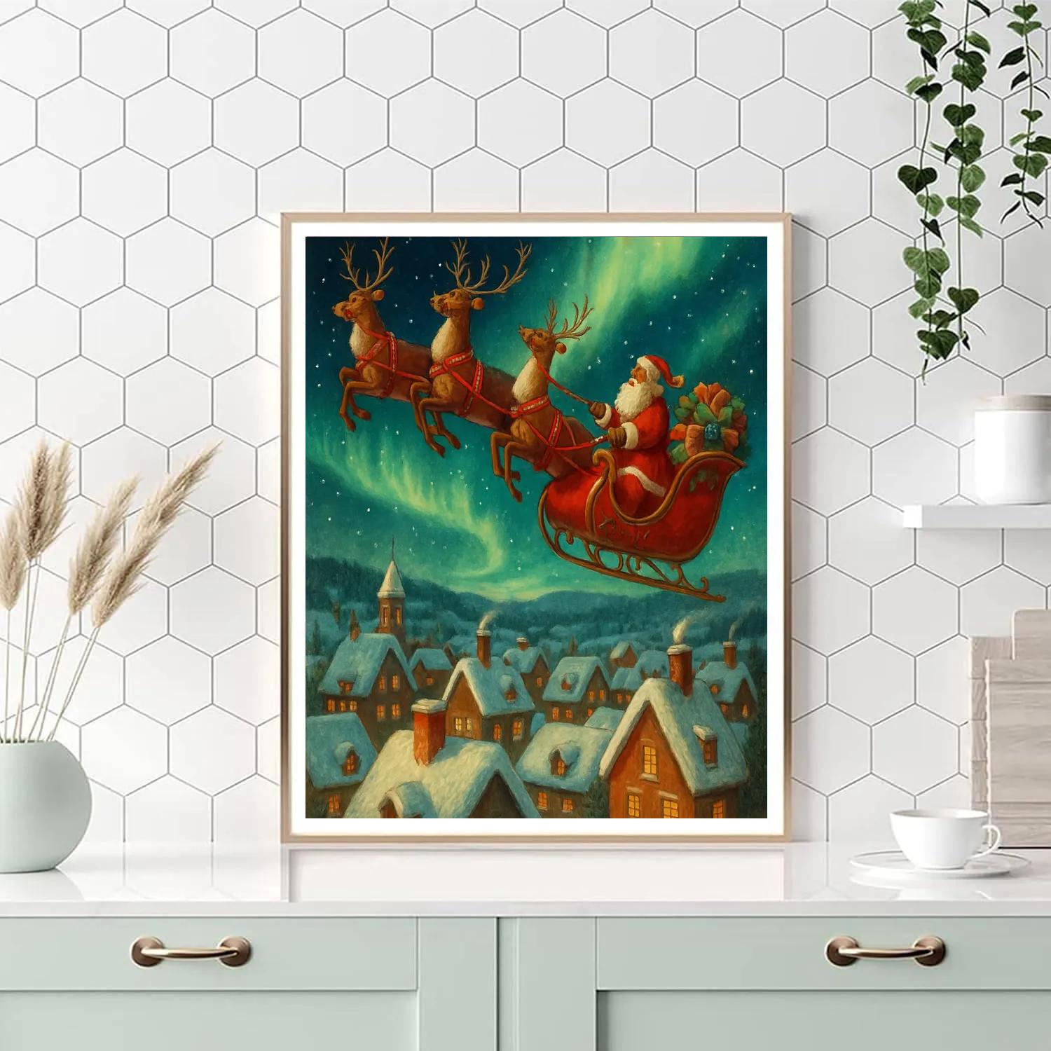Santa Starlit Journey DIY paint by numbers