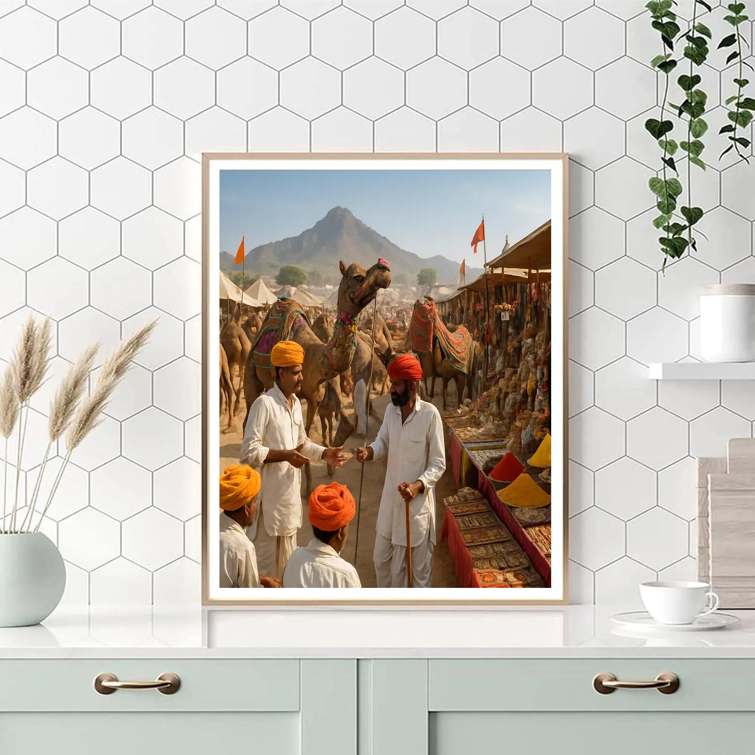 Pushkar Camel Fair In Rajasthan Market Paint by numbers kits