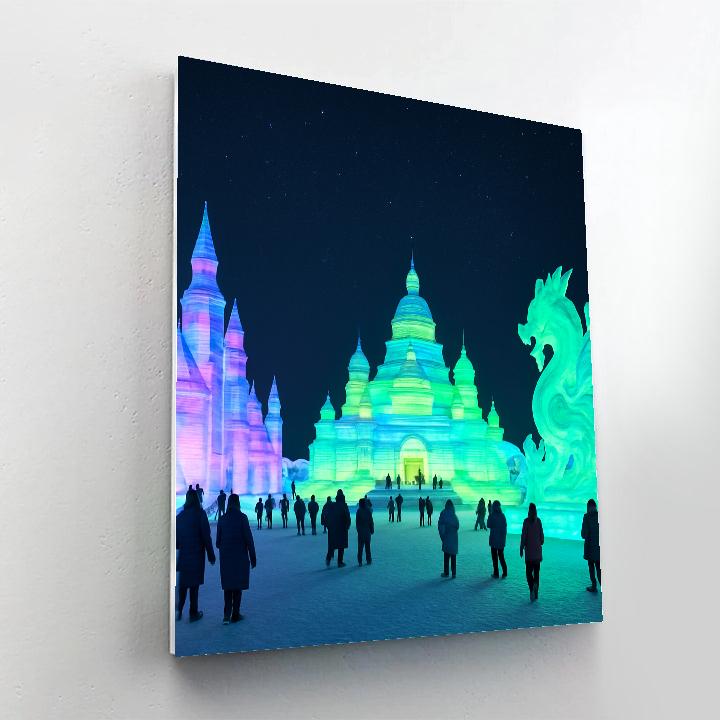 Harbin Ice Festival At Night paint by number