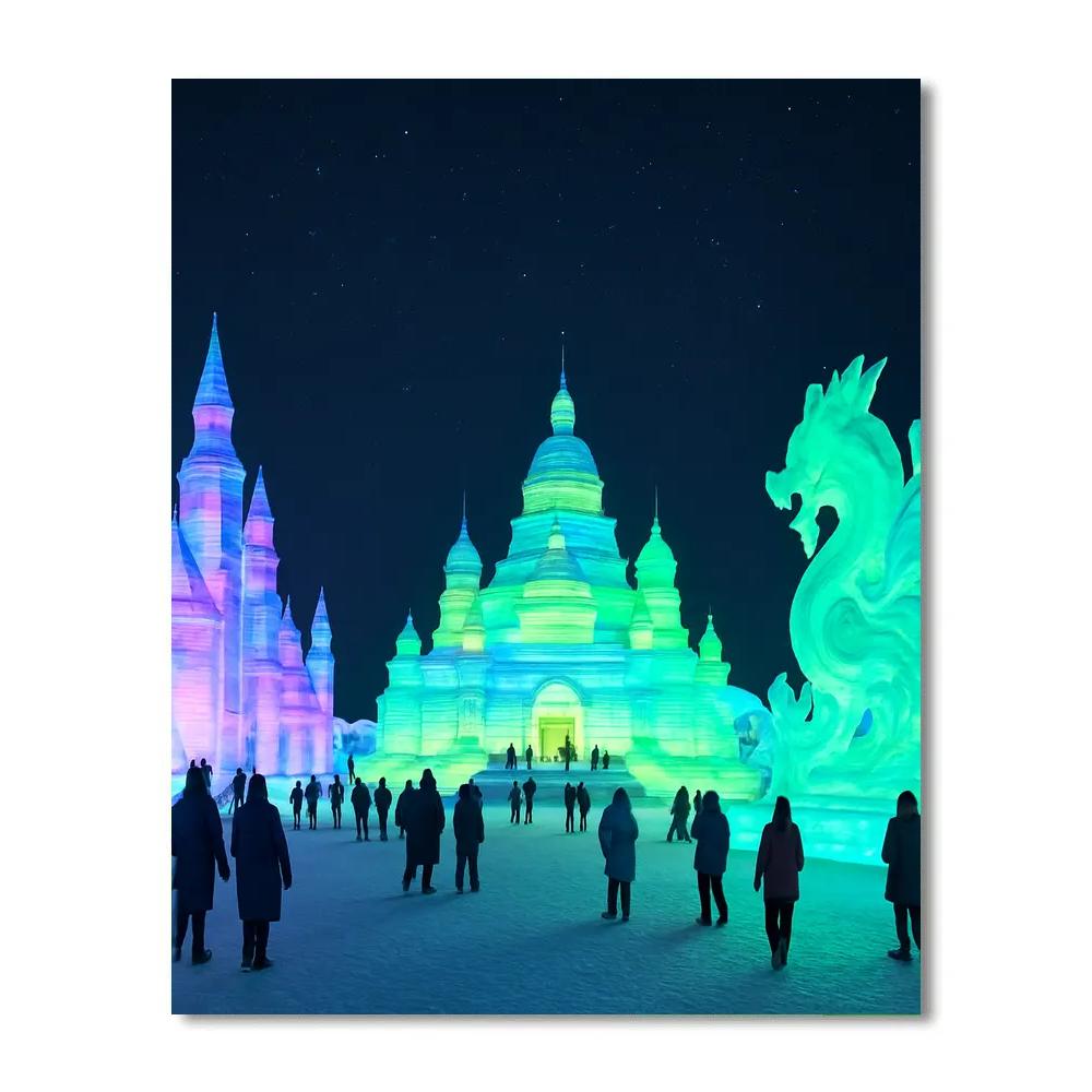 Harbin Ice Festival At Night paint by number