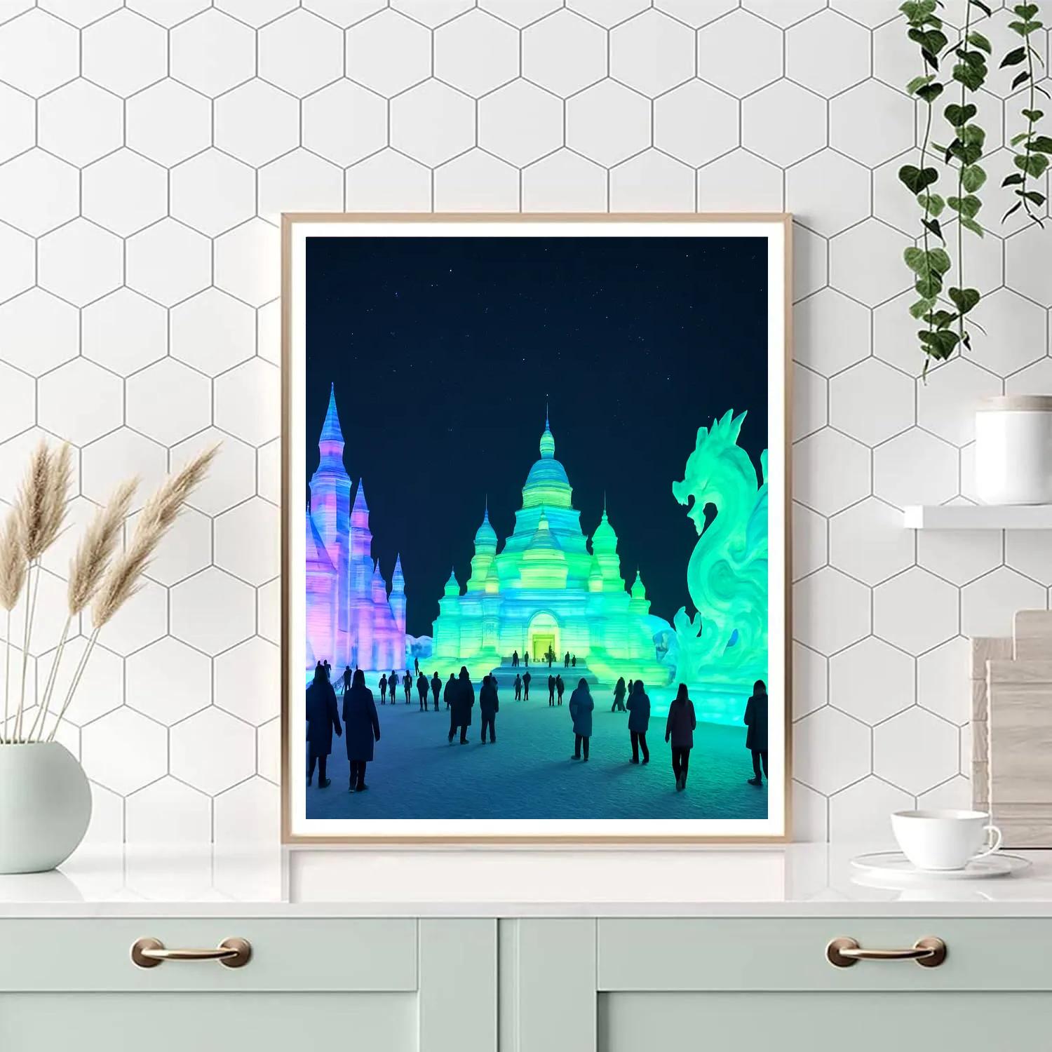 Harbin Ice Festival At Night paint by number