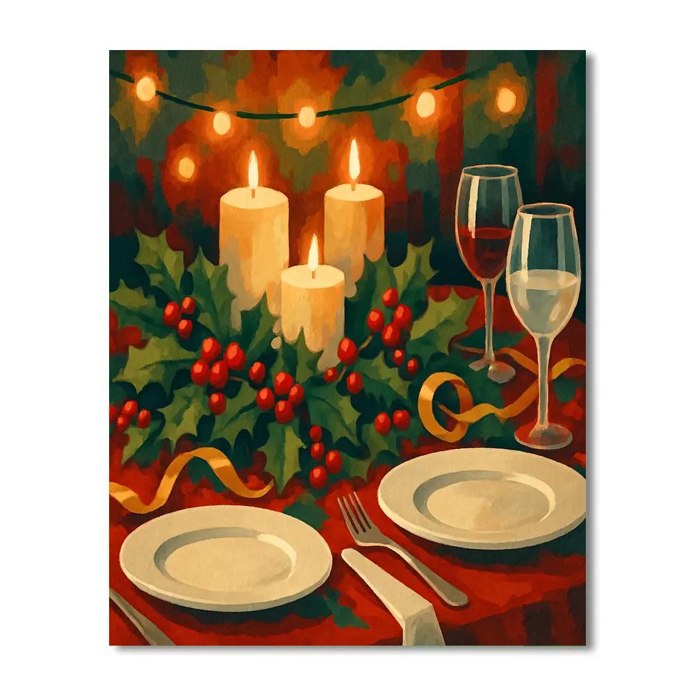 Festive Ribbon Feast painting number kit