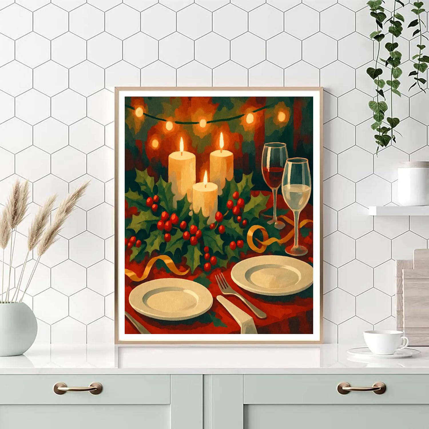 Festive Ribbon Feast painting number kit