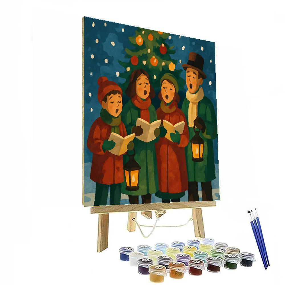 Caroling In The Square paint by numbers