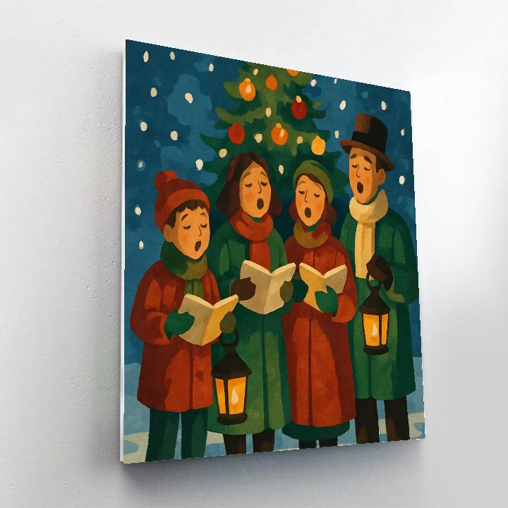 Caroling In The Square paint by numbers