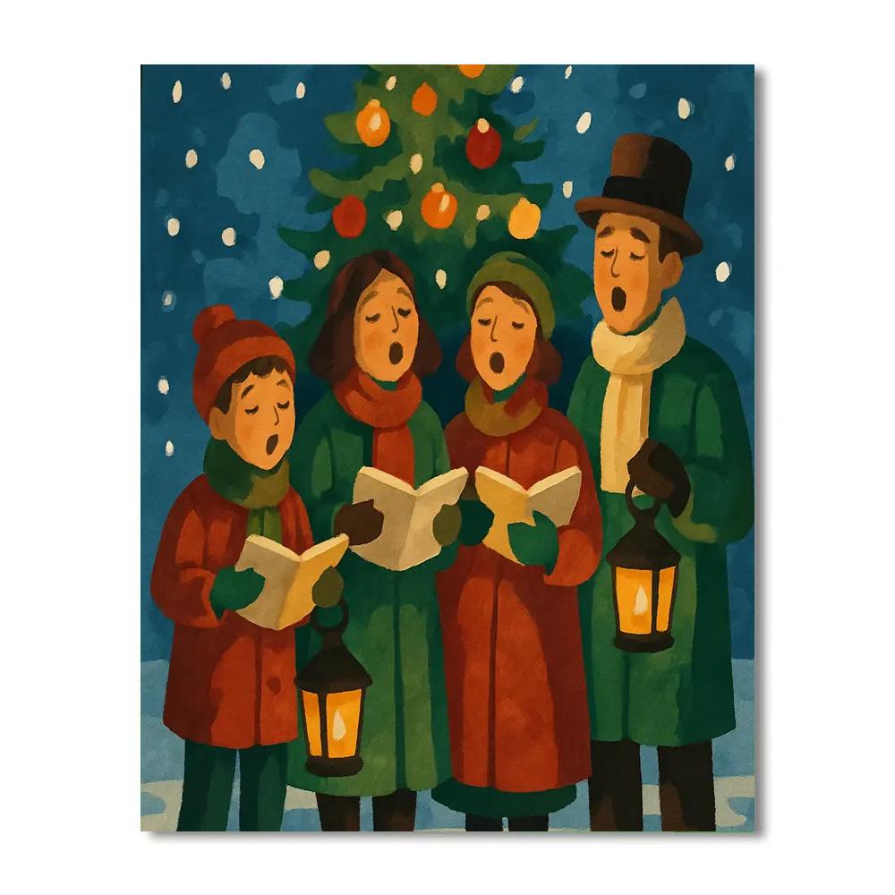Caroling In The Square paint by numbers