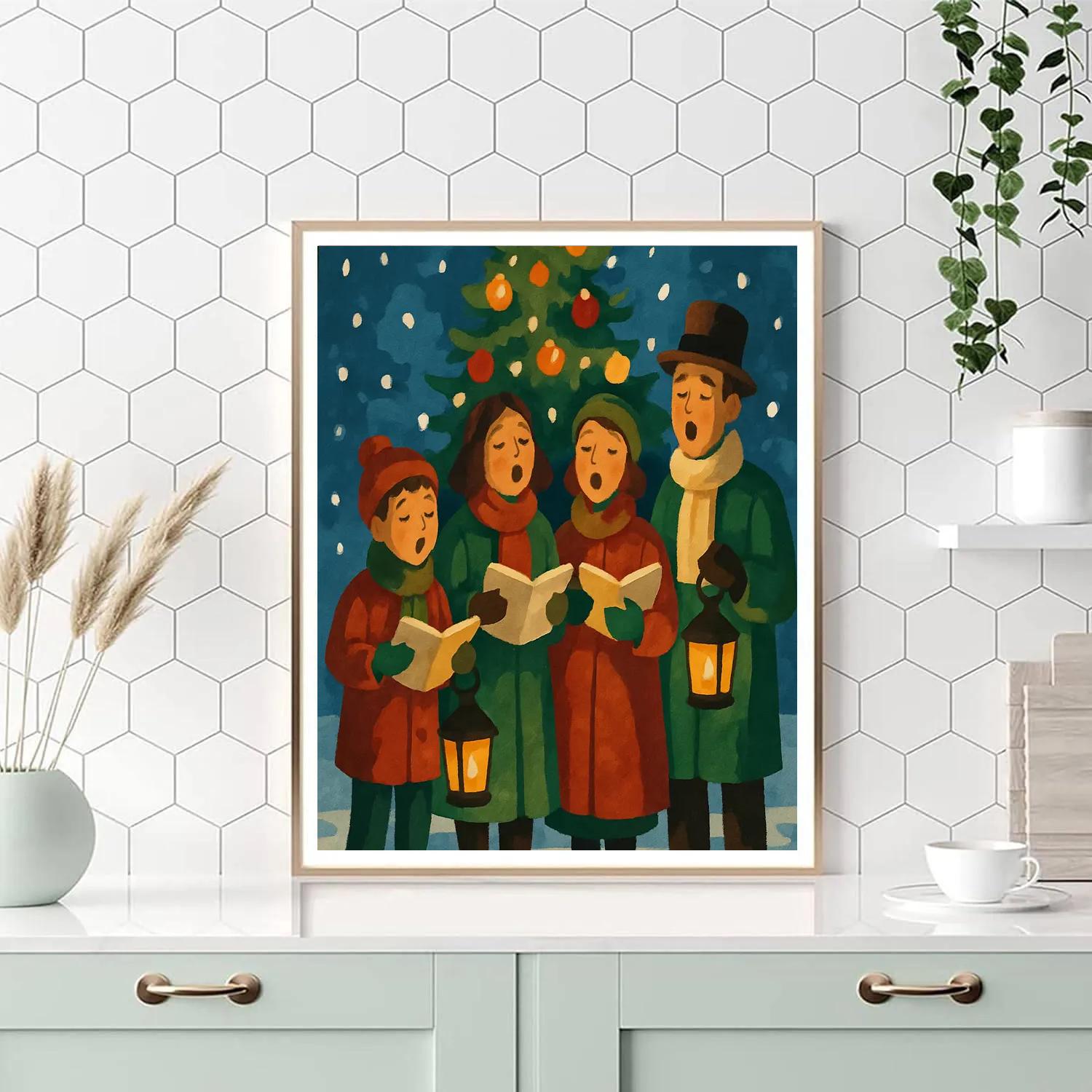 Caroling In The Square paint by numbers