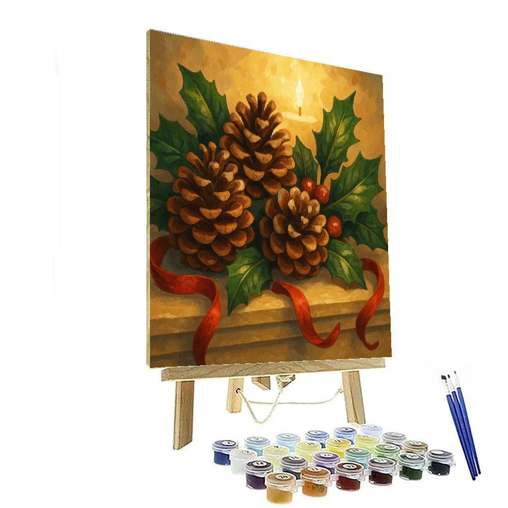 Pinecone And Ribbon Magic Paint by numbers kits