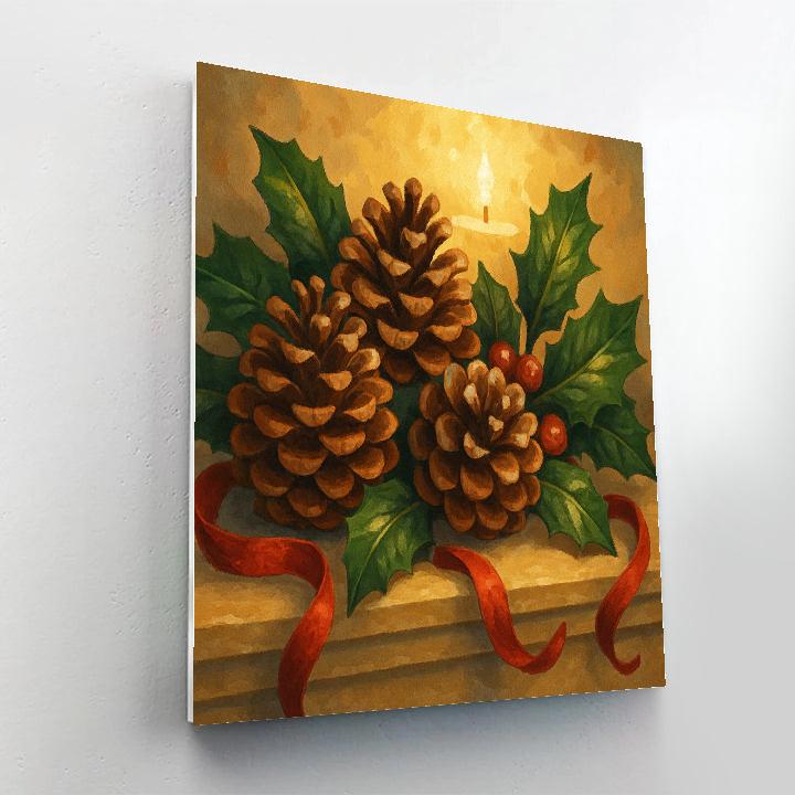 Pinecone And Ribbon Magic Paint by numbers kits