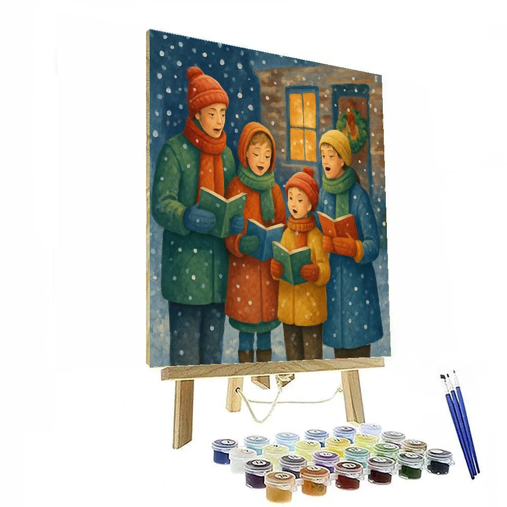 Snow-Dusted Carolers paint by numbers