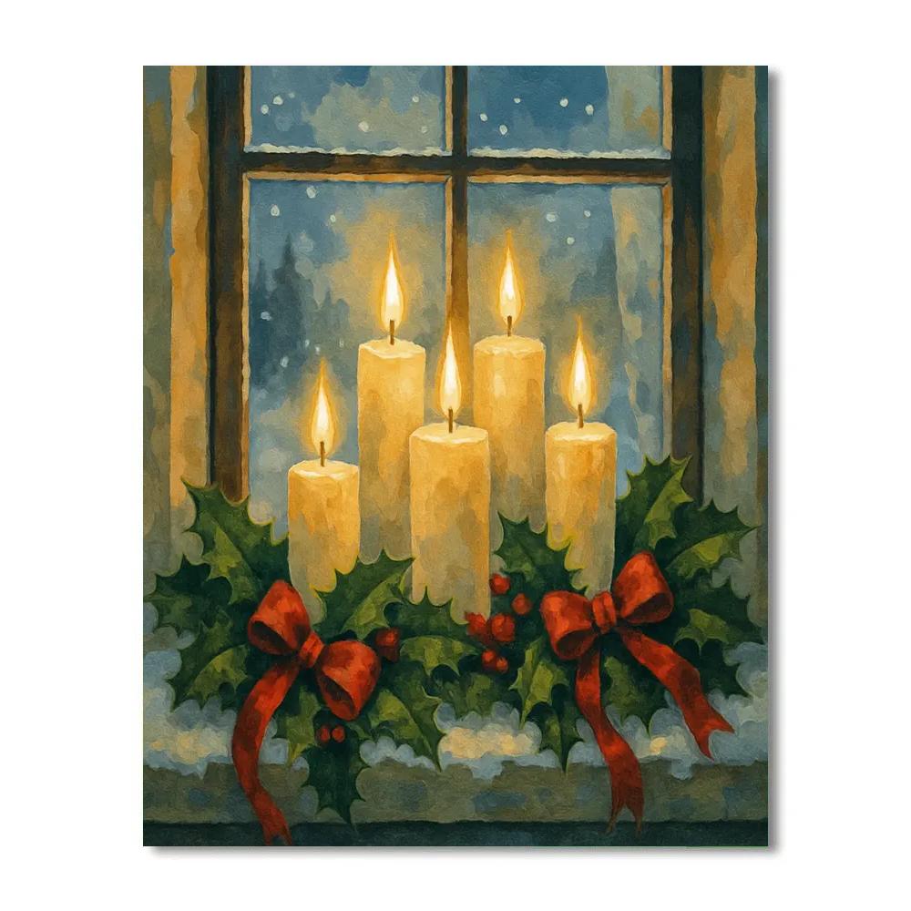 Candles In The Window Paint by numbers kits