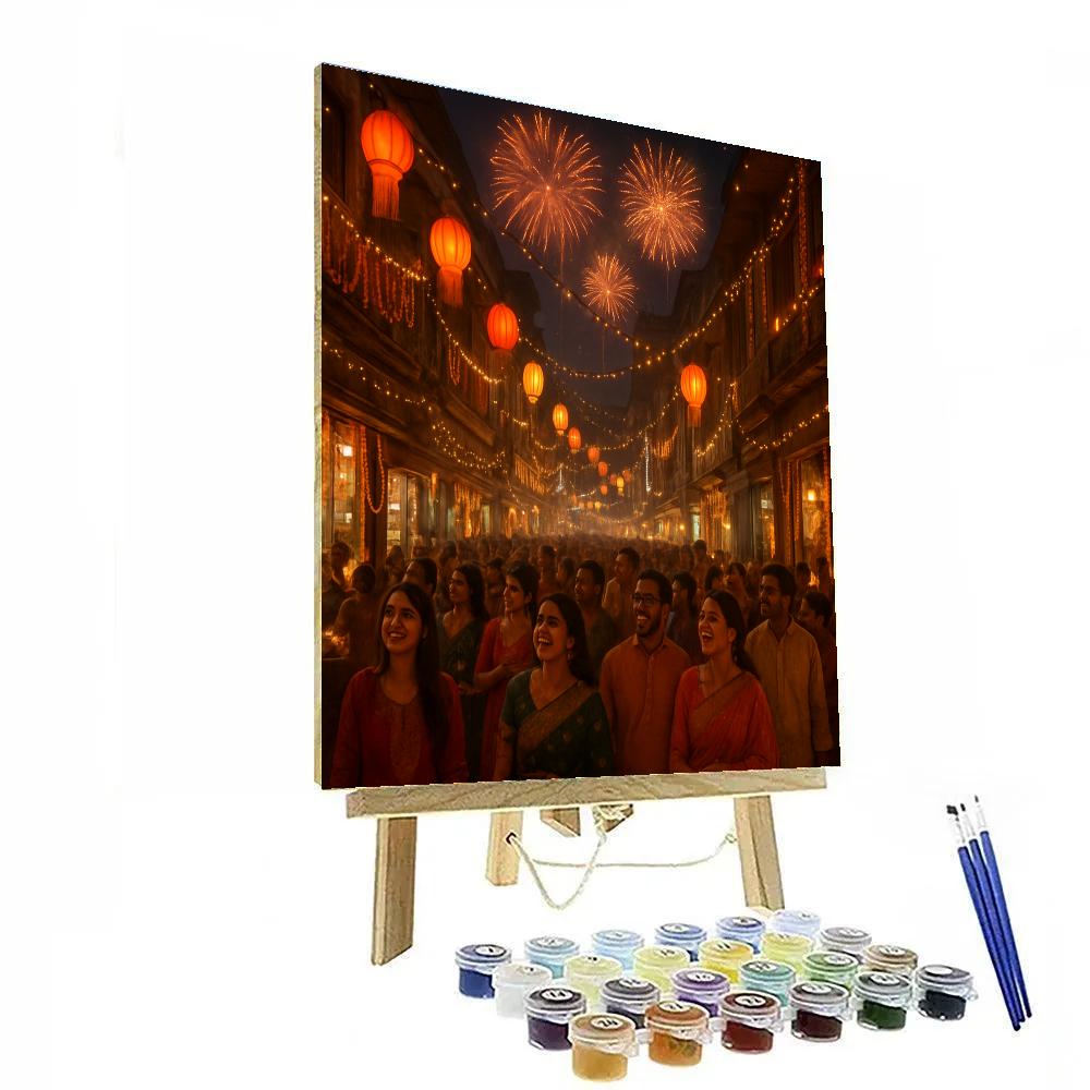 Diwali Lanterns And Fireworks In Delhi DIY paint by numbers