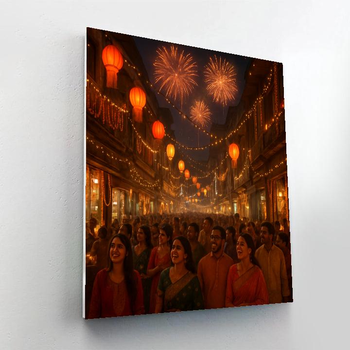 Diwali Lanterns And Fireworks In Delhi DIY paint by numbers