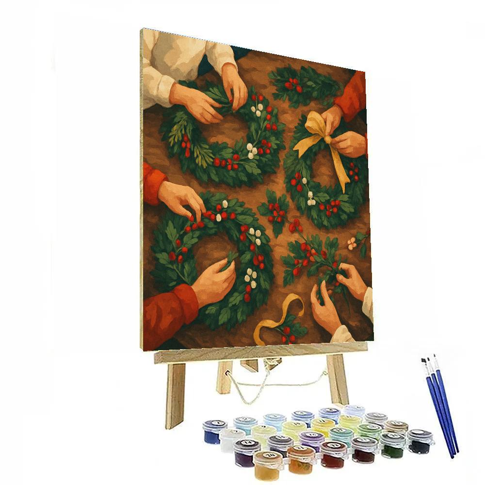 Wreath-Making Delight Paint by numbers art