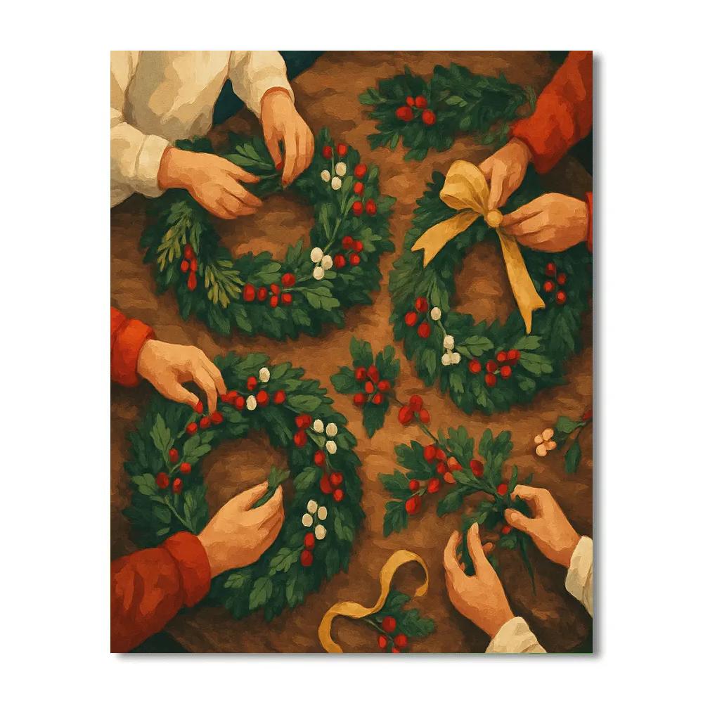 Wreath-Making Delight Paint by numbers art