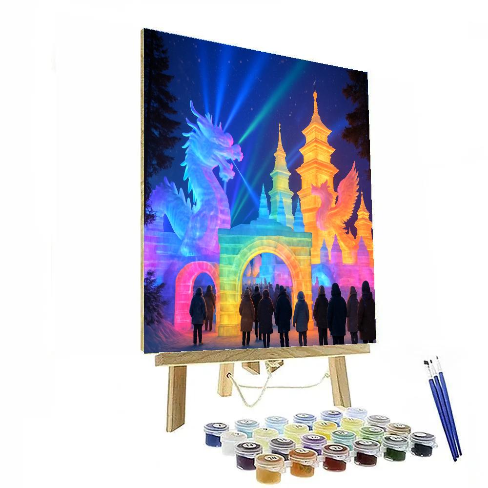 Harbin Ice Sculpture Lighting Ceremony painting number kit