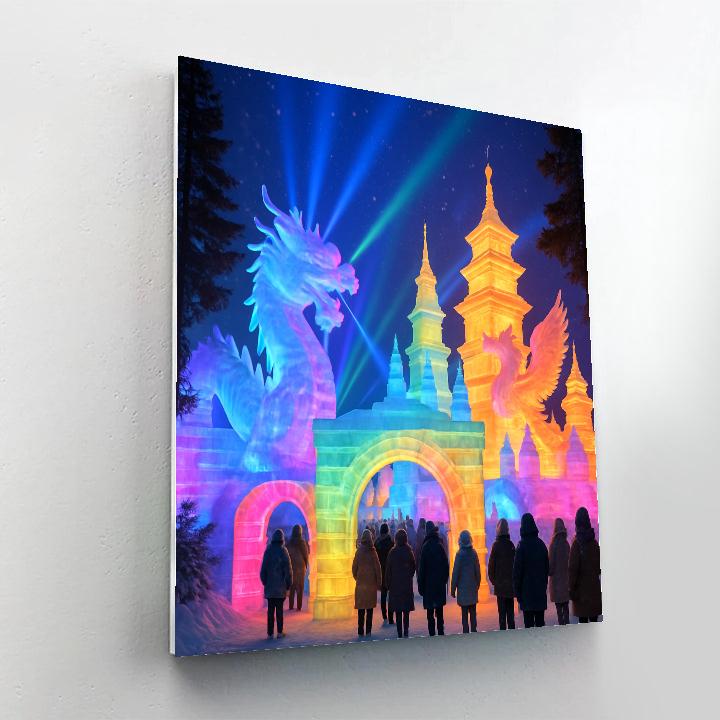 Harbin Ice Sculpture Lighting Ceremony painting number kit