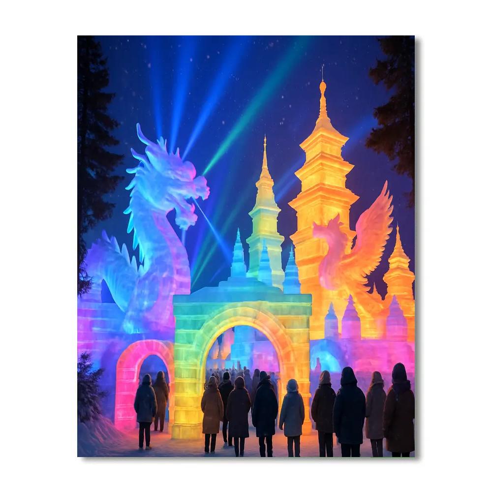 Harbin Ice Sculpture Lighting Ceremony painting number kit