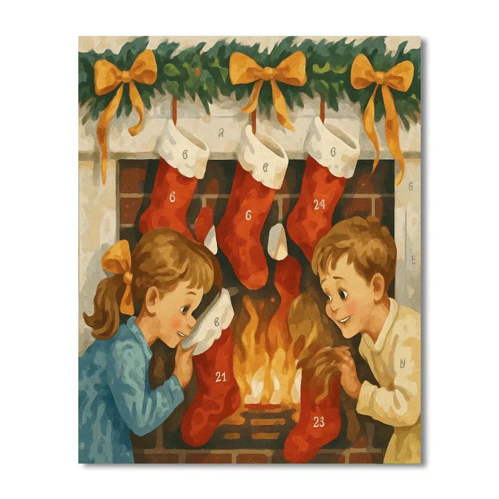 Festive Stocking Surprise paint by numbers