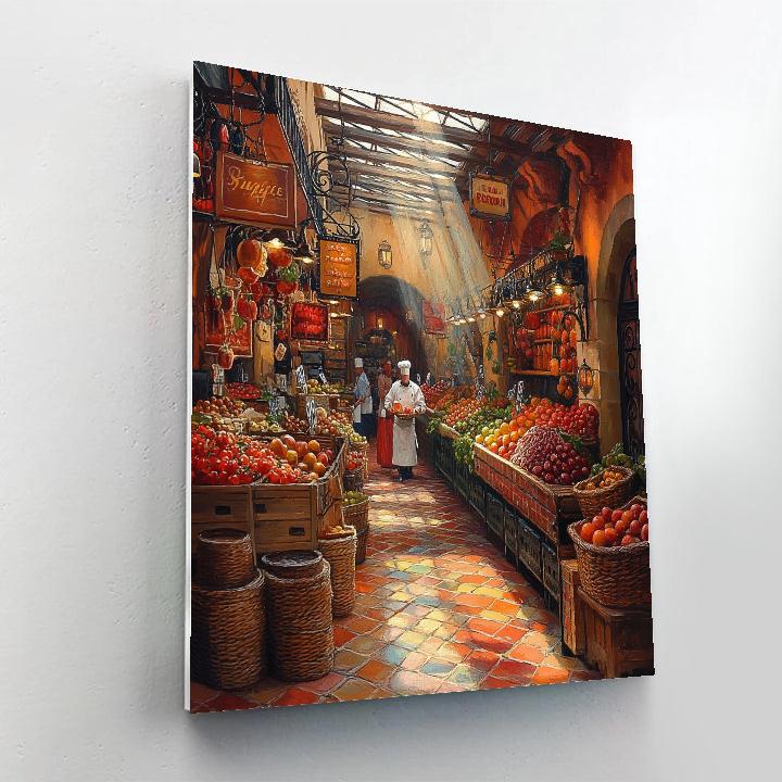 La Boqueria Market Afternoon Glow Barcelona Spain Numbered painting kits