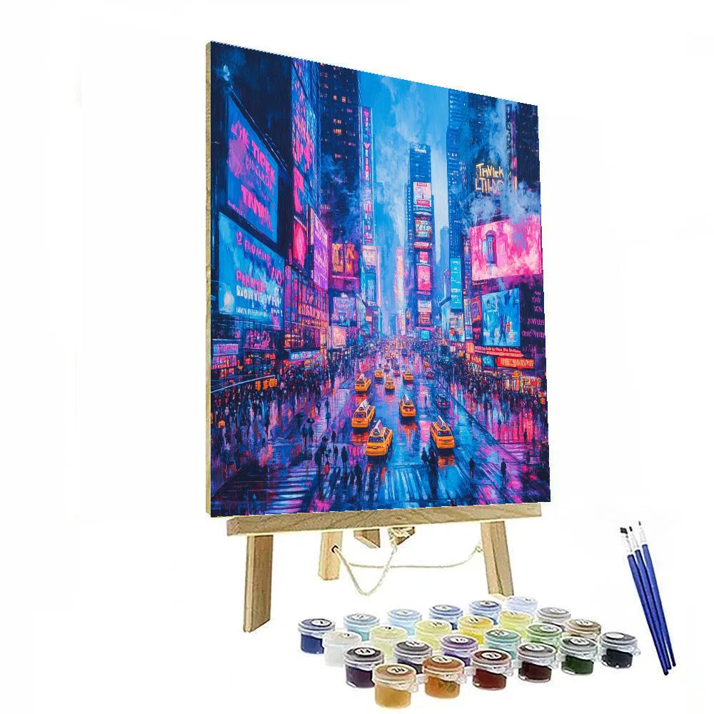 Times Square Night Pulse New York United States paint by numbers