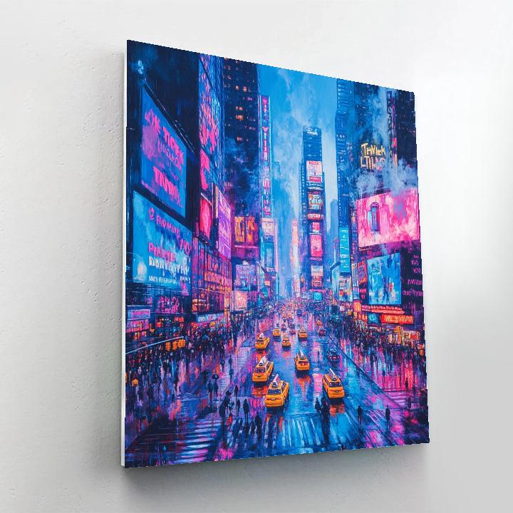 Times Square Night Pulse New York United States paint by numbers