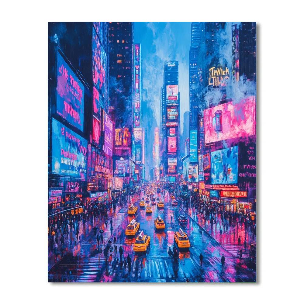 Times Square Night Pulse New York United States paint by numbers