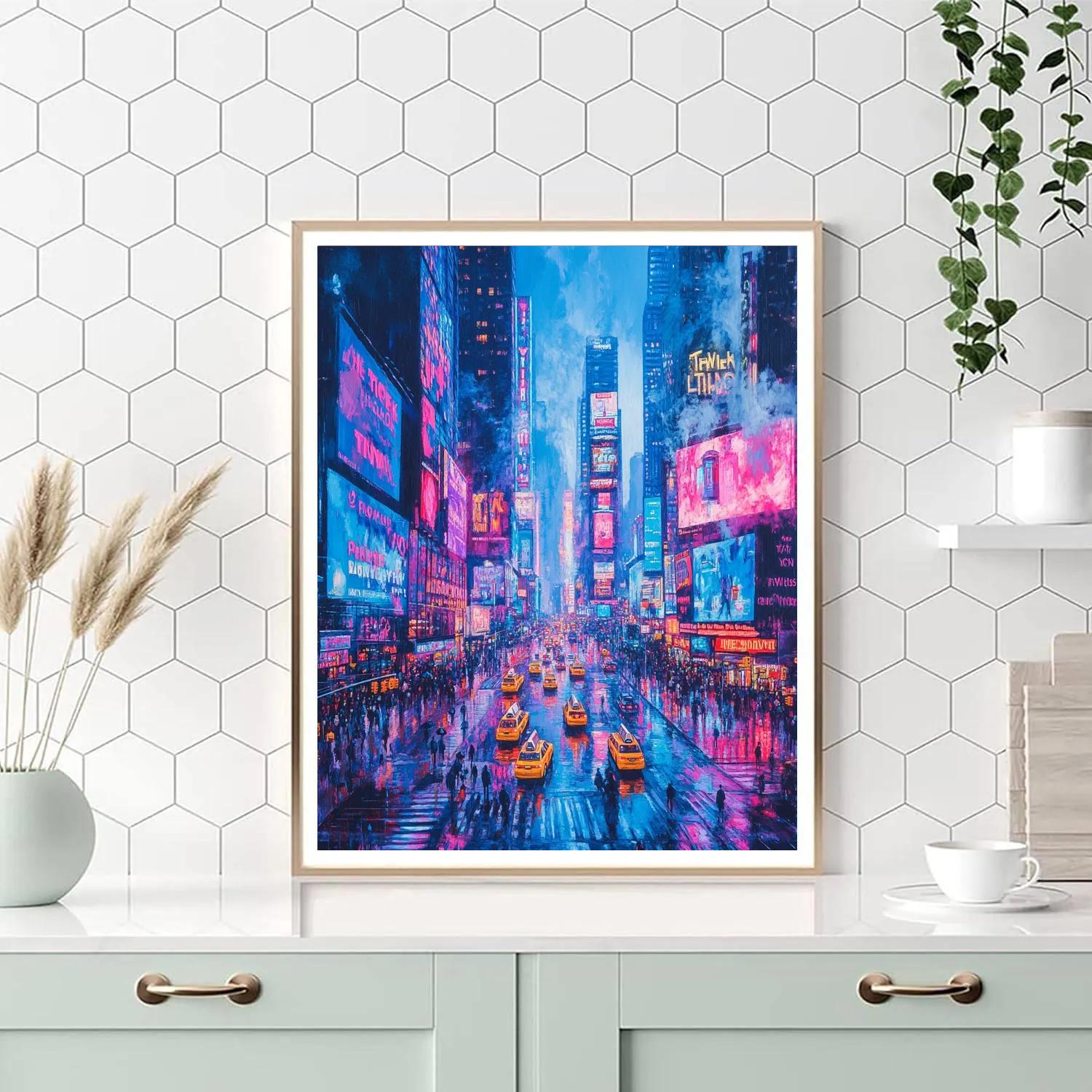 Times Square Night Pulse New York United States paint by numbers