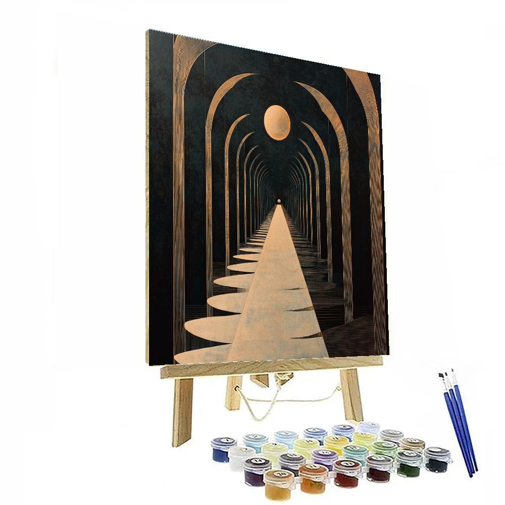 M.C. Escher Inspired Clockwork Horizon paint by color