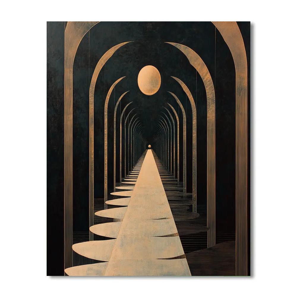 M.C. Escher Inspired Clockwork Horizon paint by color