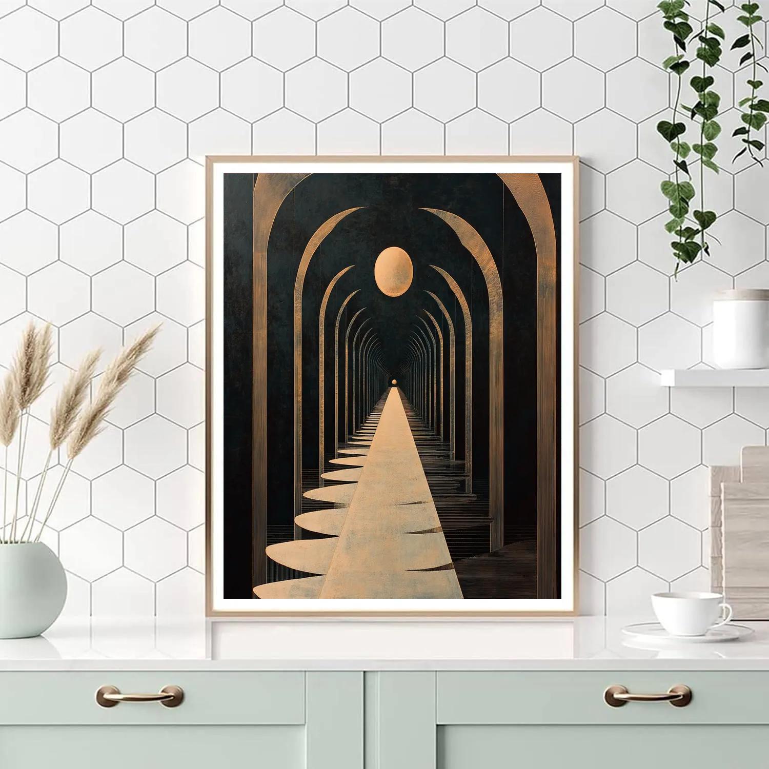 M.C. Escher Inspired Clockwork Horizon paint by color