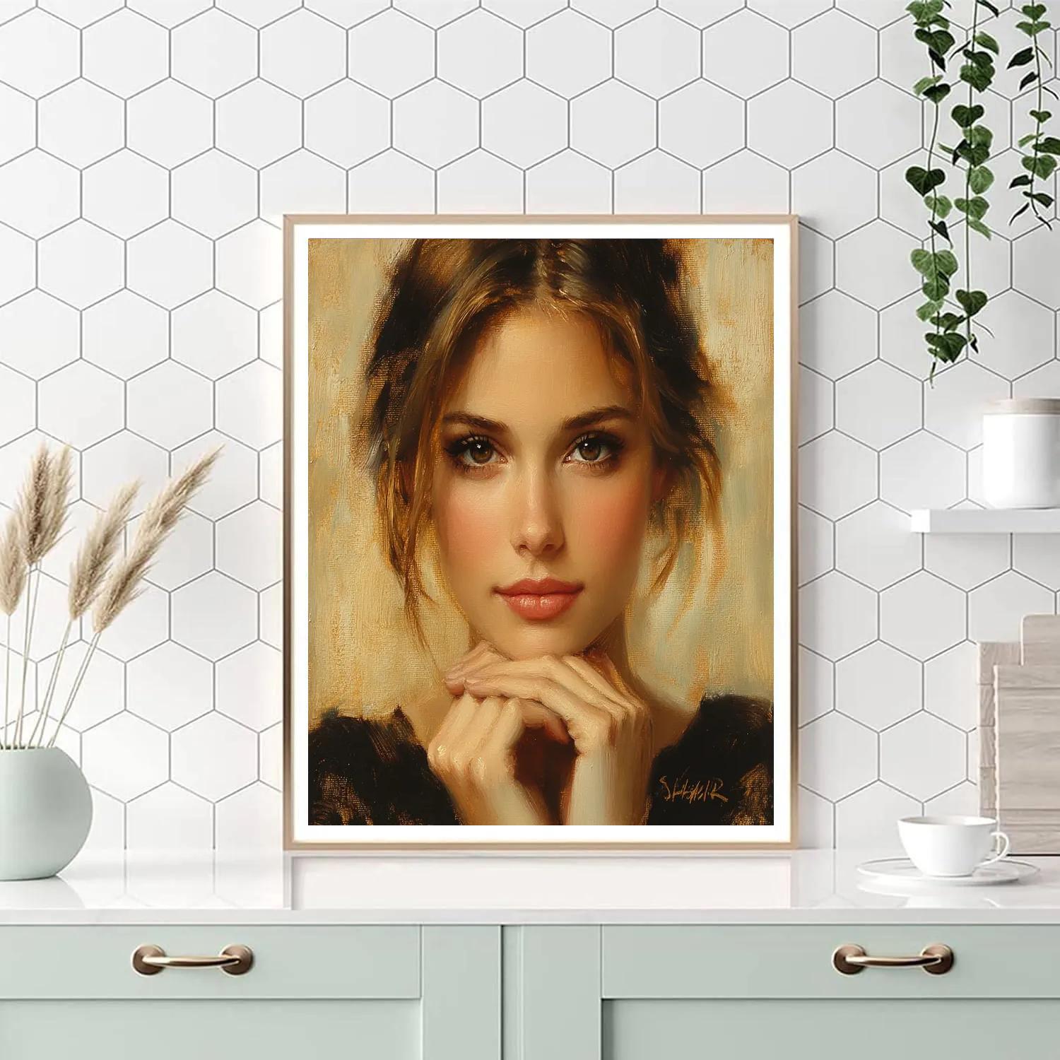 Leonardo Da Vinci Inspired Portrait Study painting number kit
