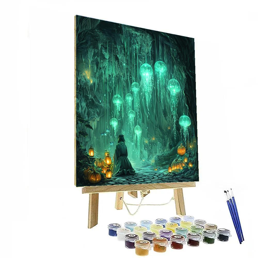 Subterranean Lantern Garden Number painting