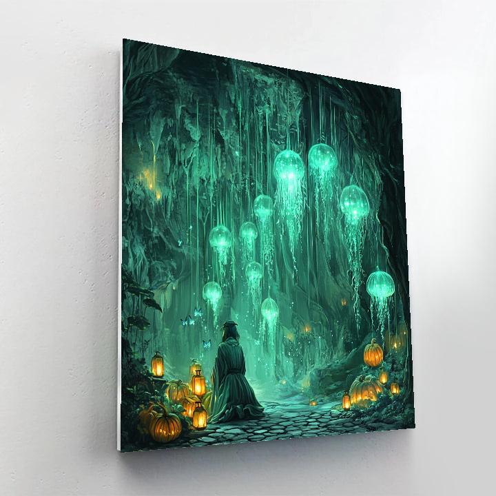 Subterranean Lantern Garden Number painting