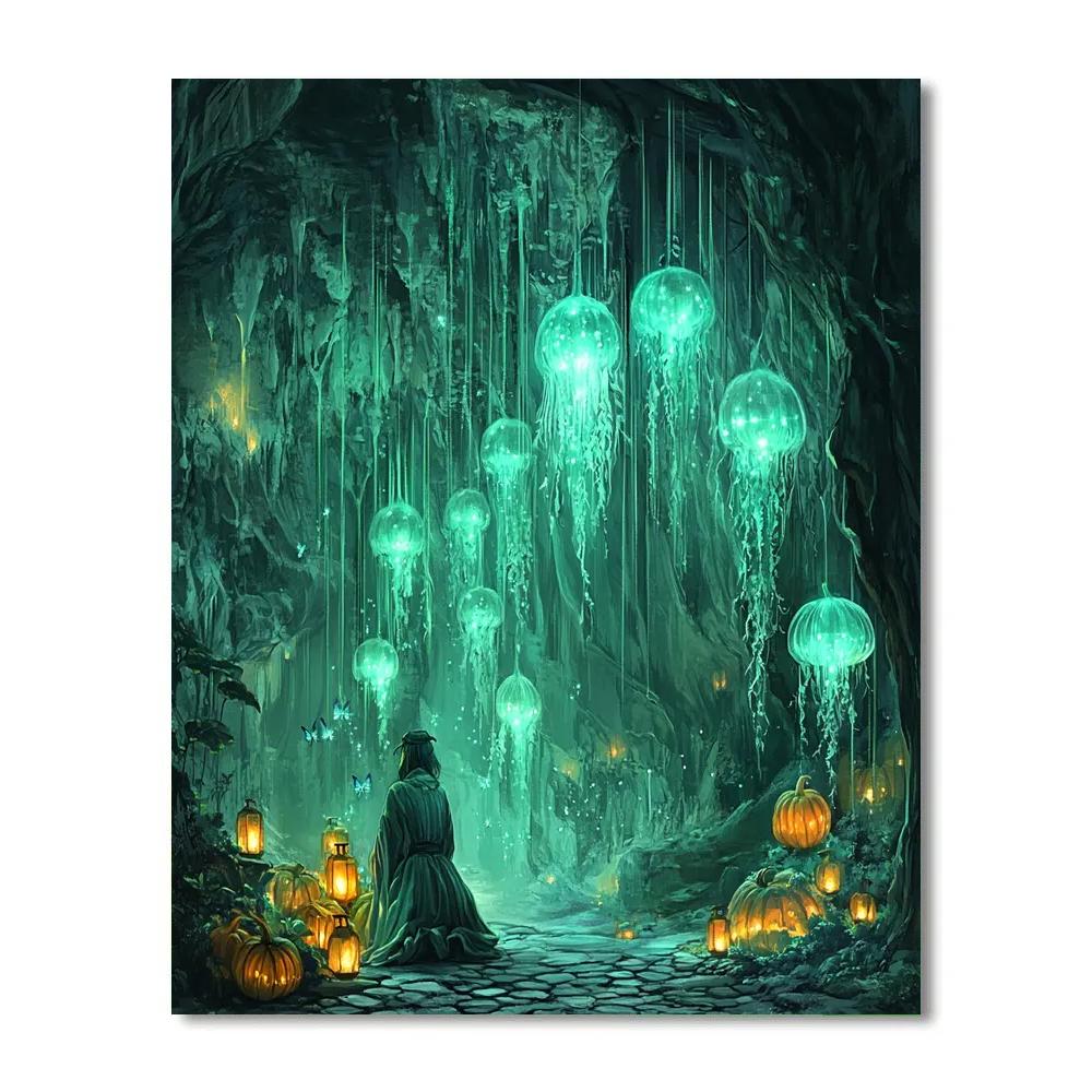 Subterranean Lantern Garden Number painting