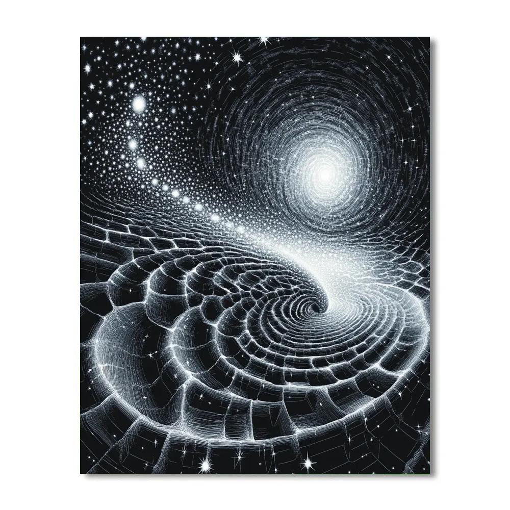 M.C. Escher Inspired Infinite Tessellation Cosmos Paint by numbers art