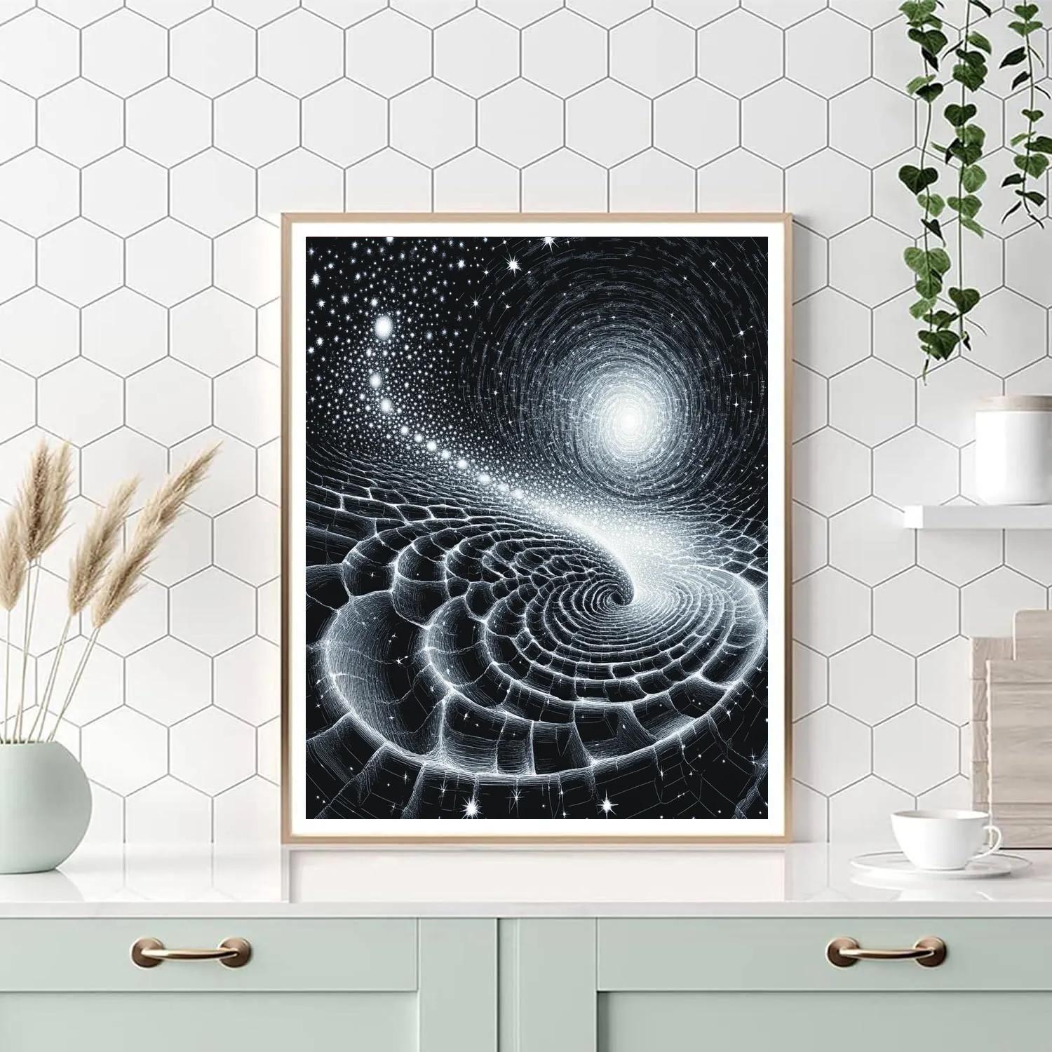 M.C. Escher Inspired Infinite Tessellation Cosmos Paint by numbers art