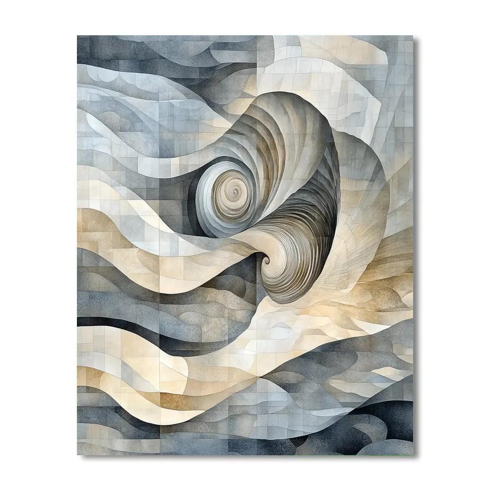 M.C. Escher Inspired Surreal Geometric Ocean Patterns paint by numbers