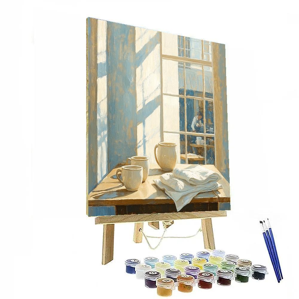 Vermeer Inspired Café Interior paint by numbers