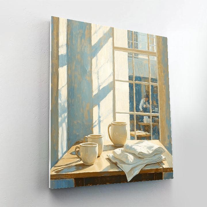 Vermeer Inspired Café Interior paint by numbers